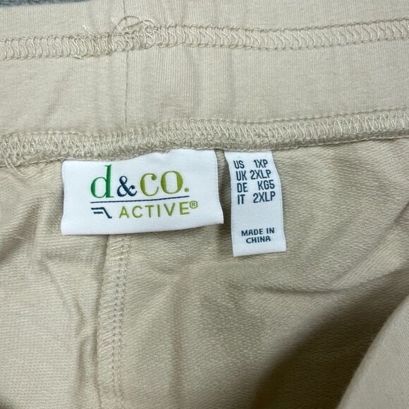 NEW *flaw* Beige Cropped Elastic Waist Womens Pants With Zipper Pockets a1513 - Picture 7 of 10